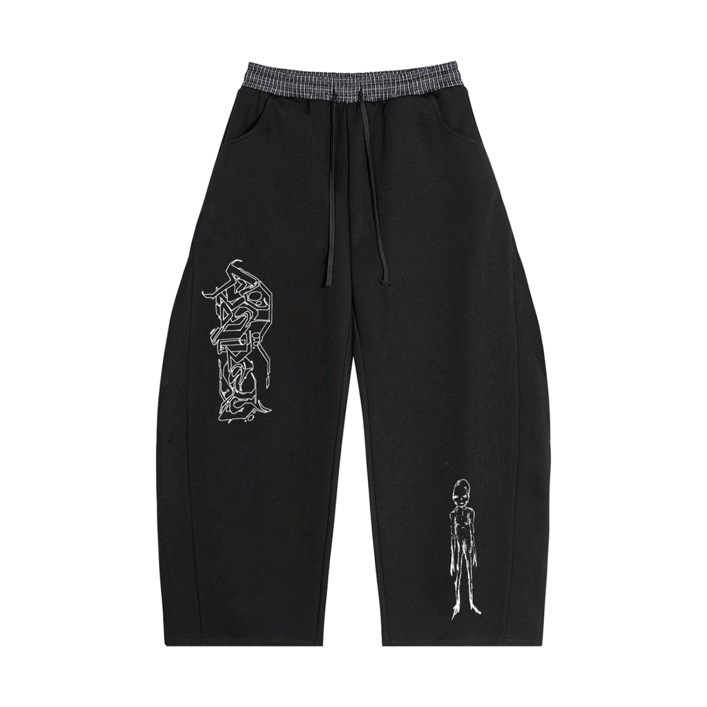 Plaid Waistband Barrel Sweatpants
