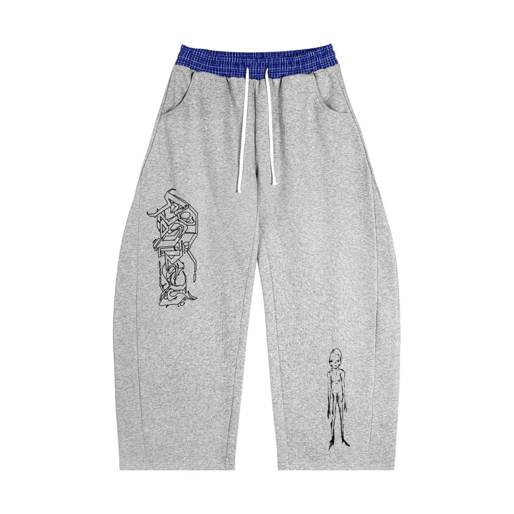 Plaid Waistband Barrel Sweatpants